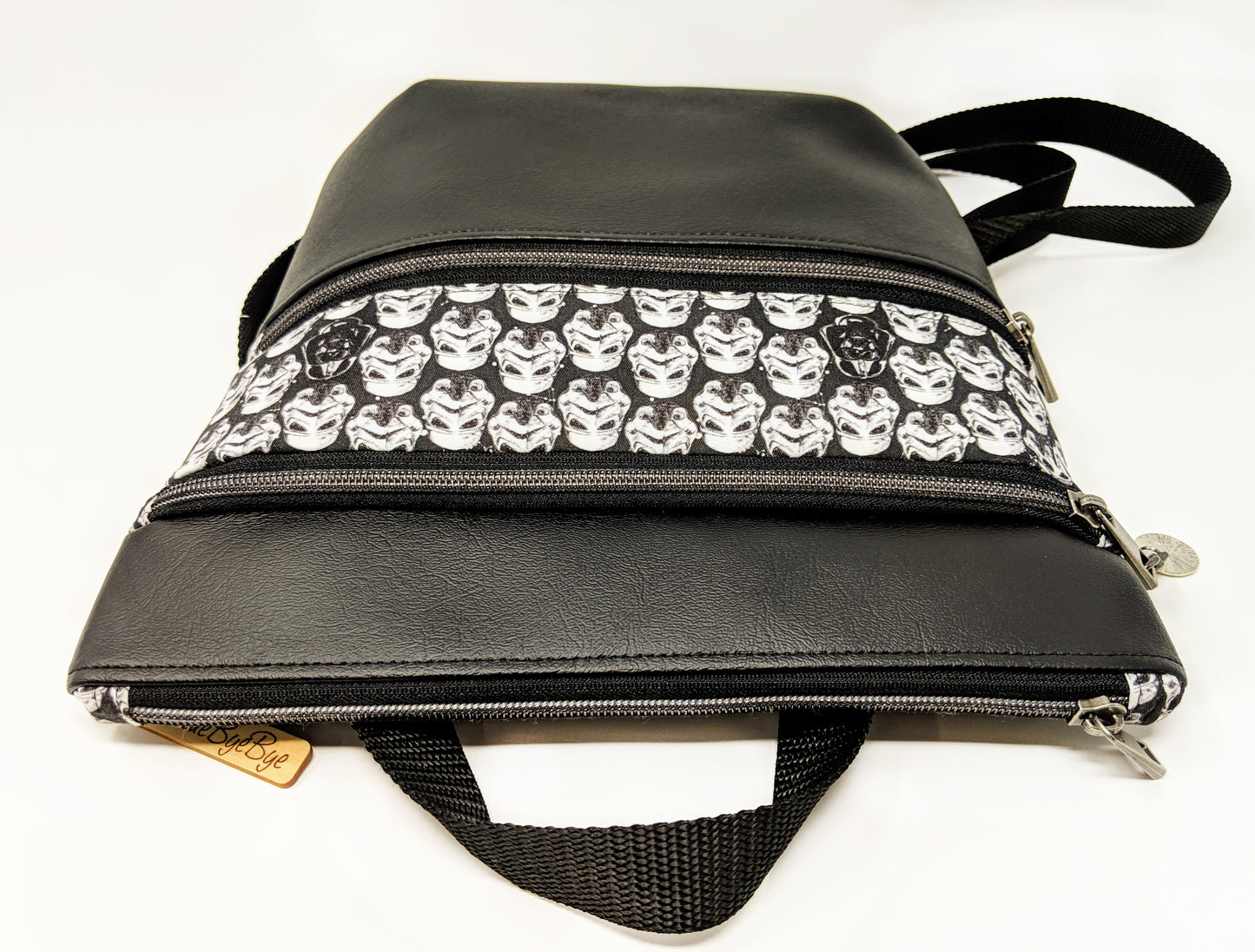 Triple Zipper Crossbody Shoulder Bag Converts to a Backpack