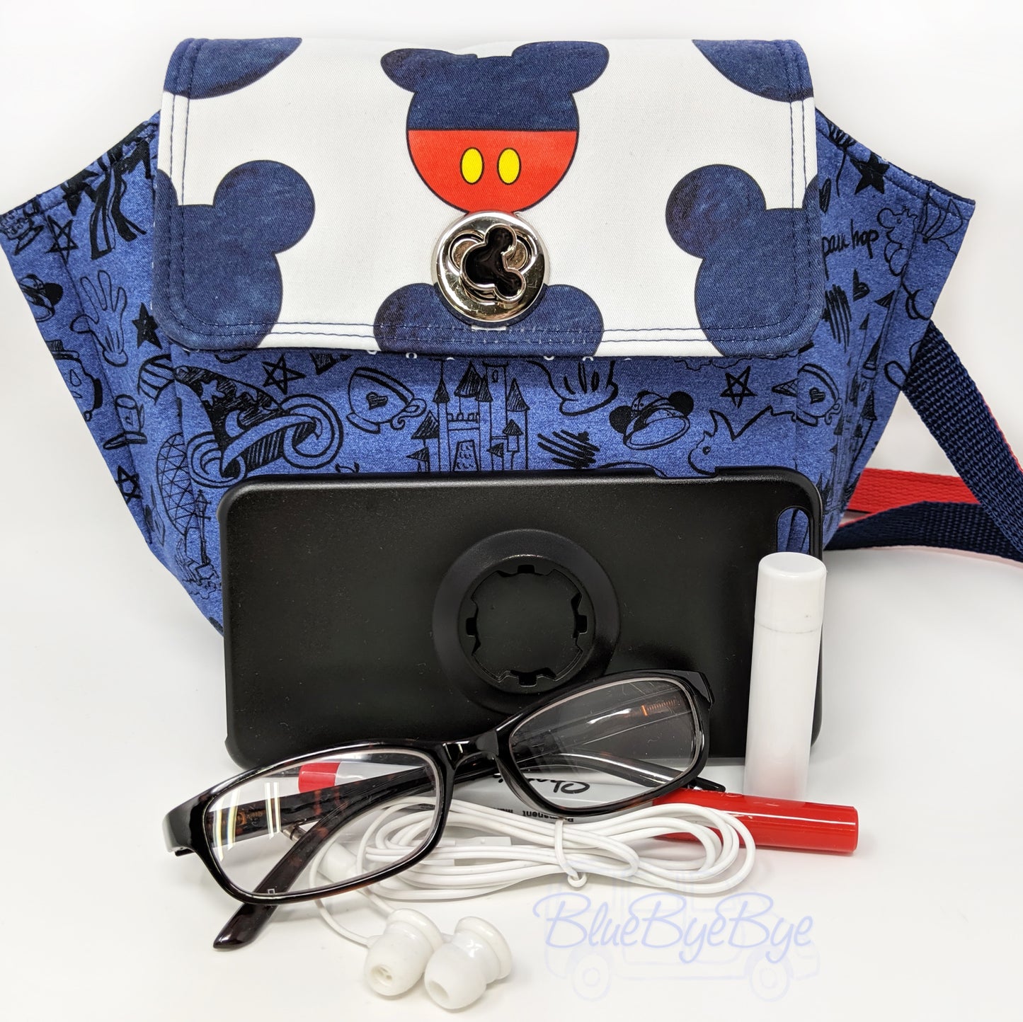 Red, White, and Blue Crossbody Bag with Adjustable Strap