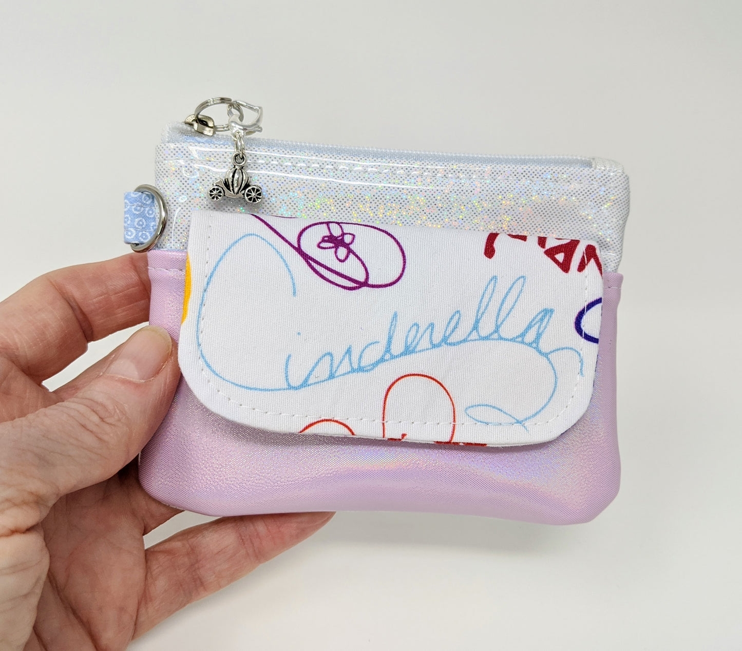 Card and Coin Small Zipper Wallet with Snap Pocket