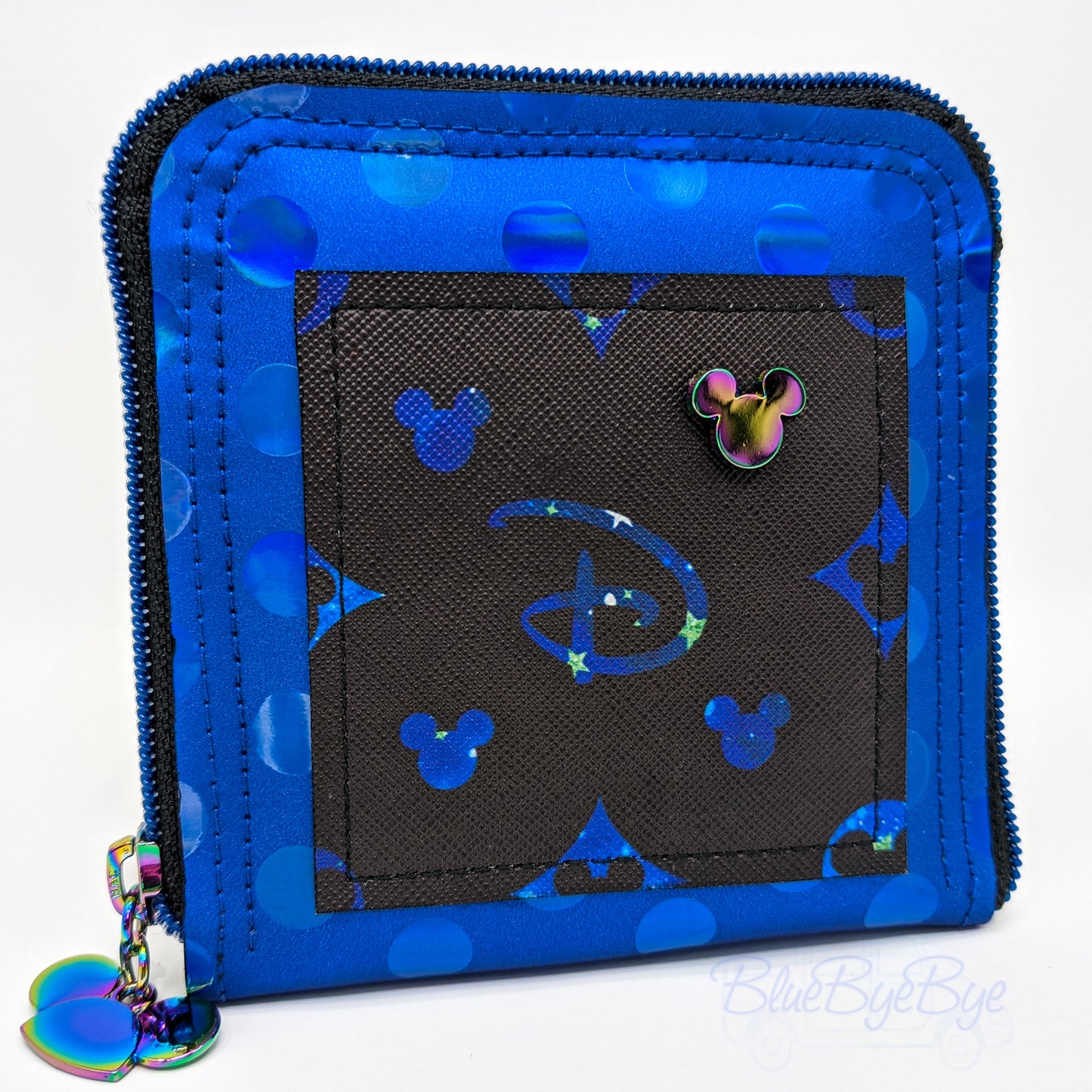Royal Blue Zip Around Mini Wallet