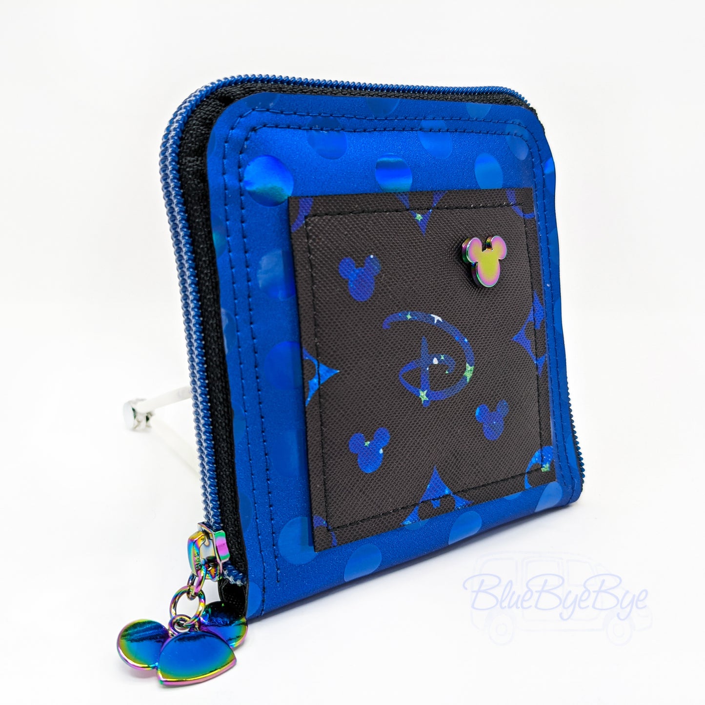 Royal Blue Zip Around Mini Wallet