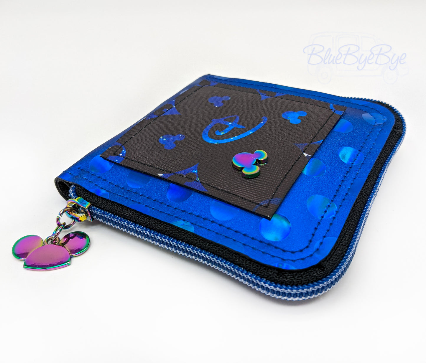 Royal Blue Zip Around Mini Wallet