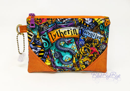 Zipper Pouch with Cork Leather Accents