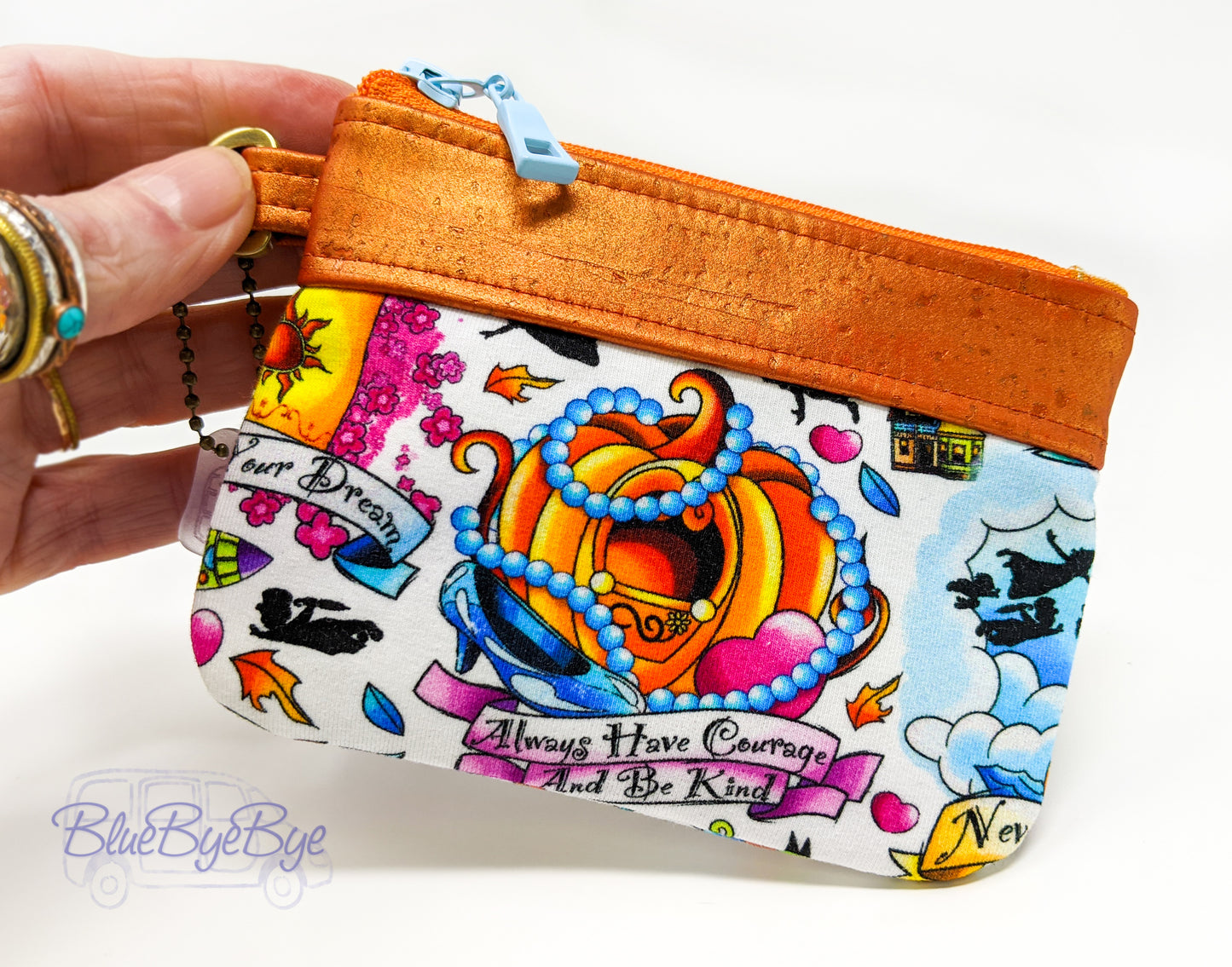 Inspirational Cork Zipper Pouch, Small Card and Coin Wallet