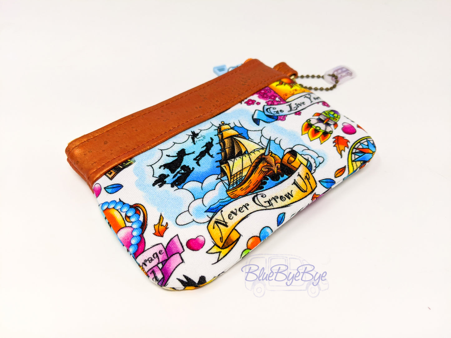 Inspirational Cork Zipper Pouch, Small Card and Coin Wallet