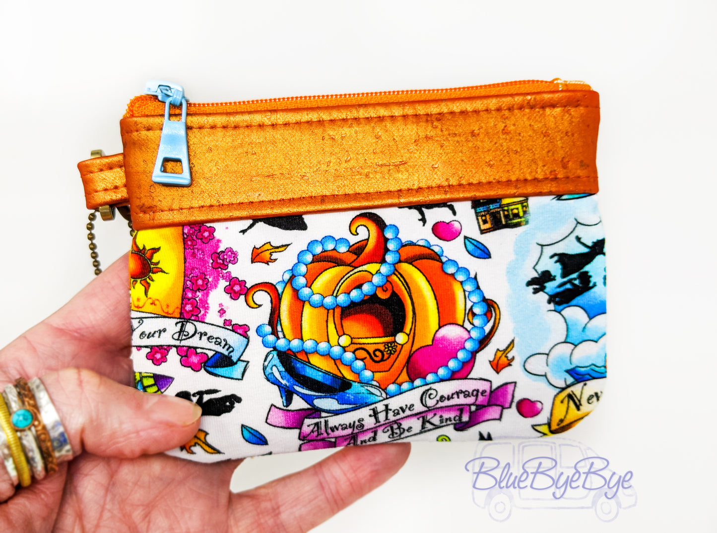Inspirational Cork Zipper Pouch, Small Card and Coin Wallet