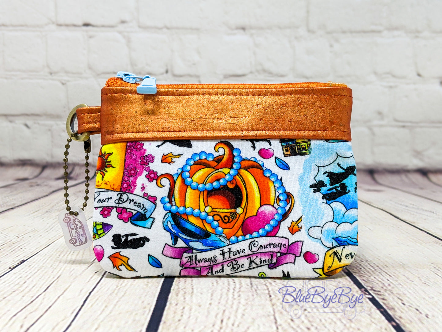 Inspirational Cork Zipper Pouch, Small Card and Coin Wallet