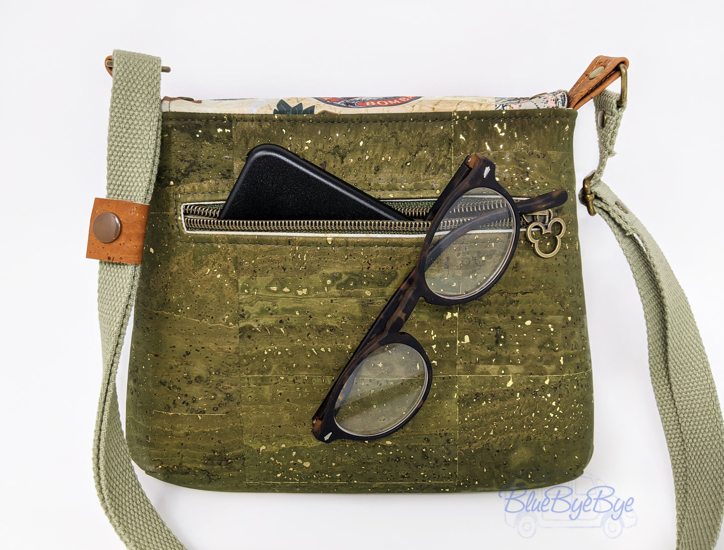 Cork Crossbody Bag with Wristlet Key Fob
