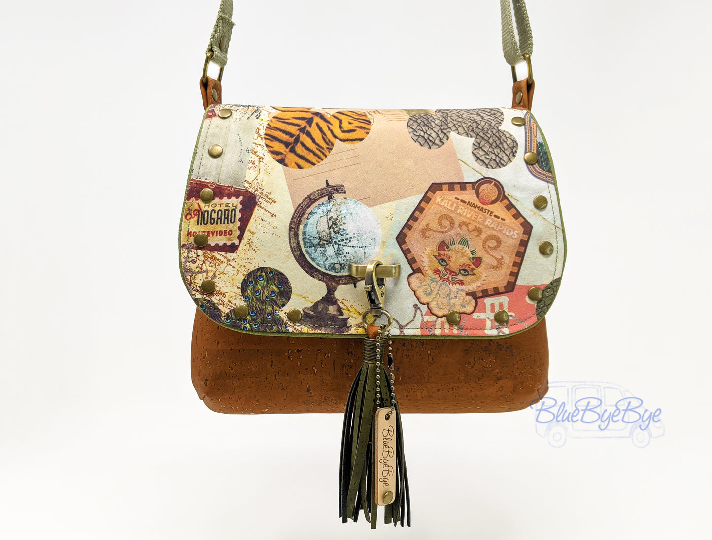 Cork Crossbody Bag with Wristlet Key Fob