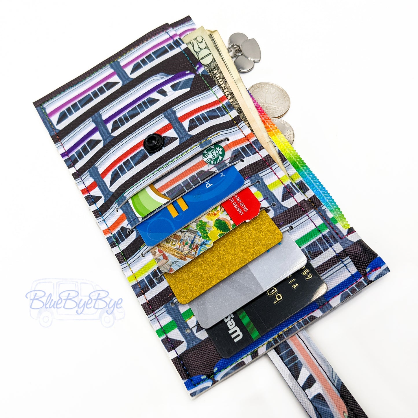 Slim Card Holder Wallet with Zipper Coin Pouch