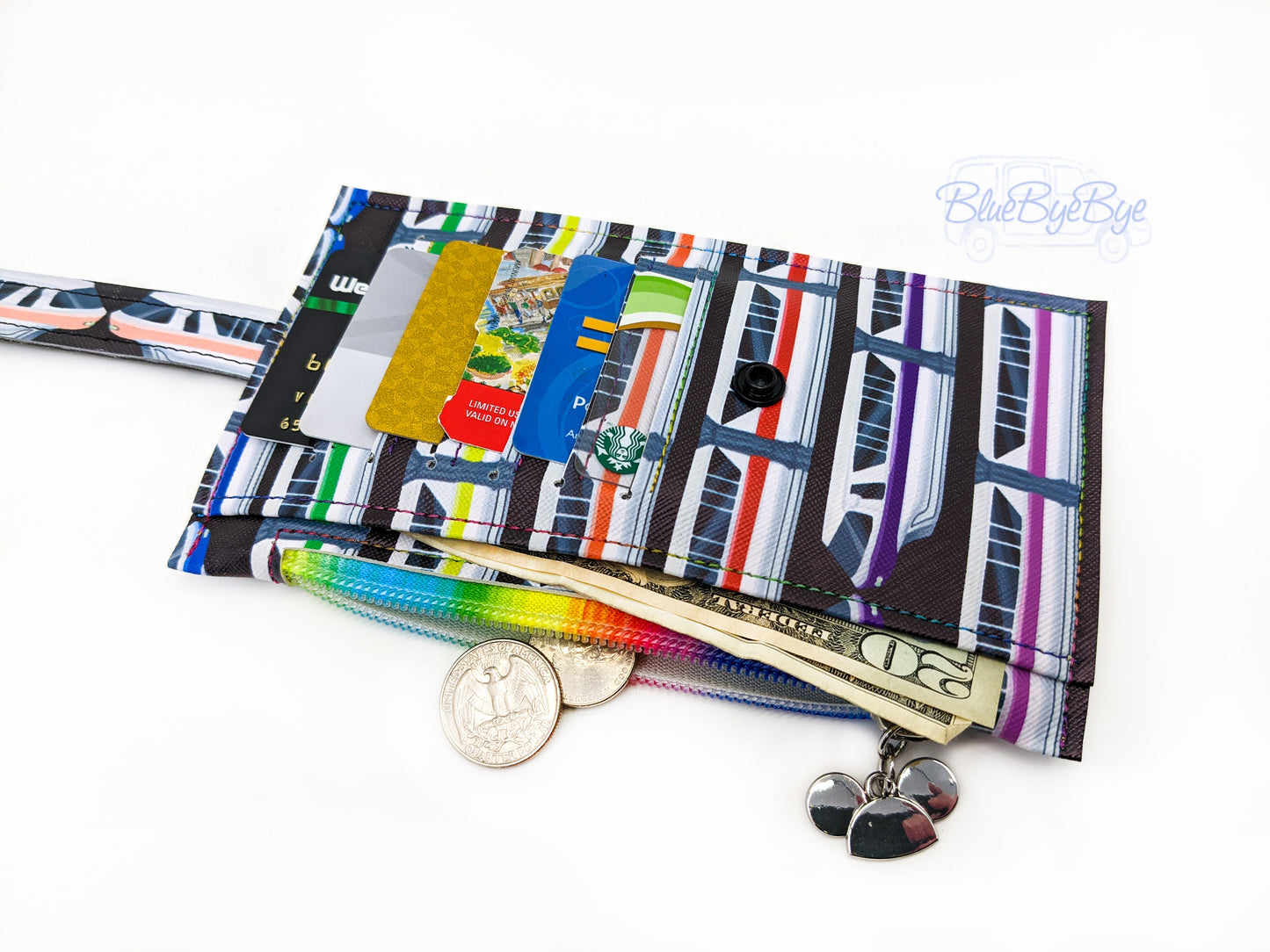 Slim Card Holder Wallet with Zipper Coin Pouch
