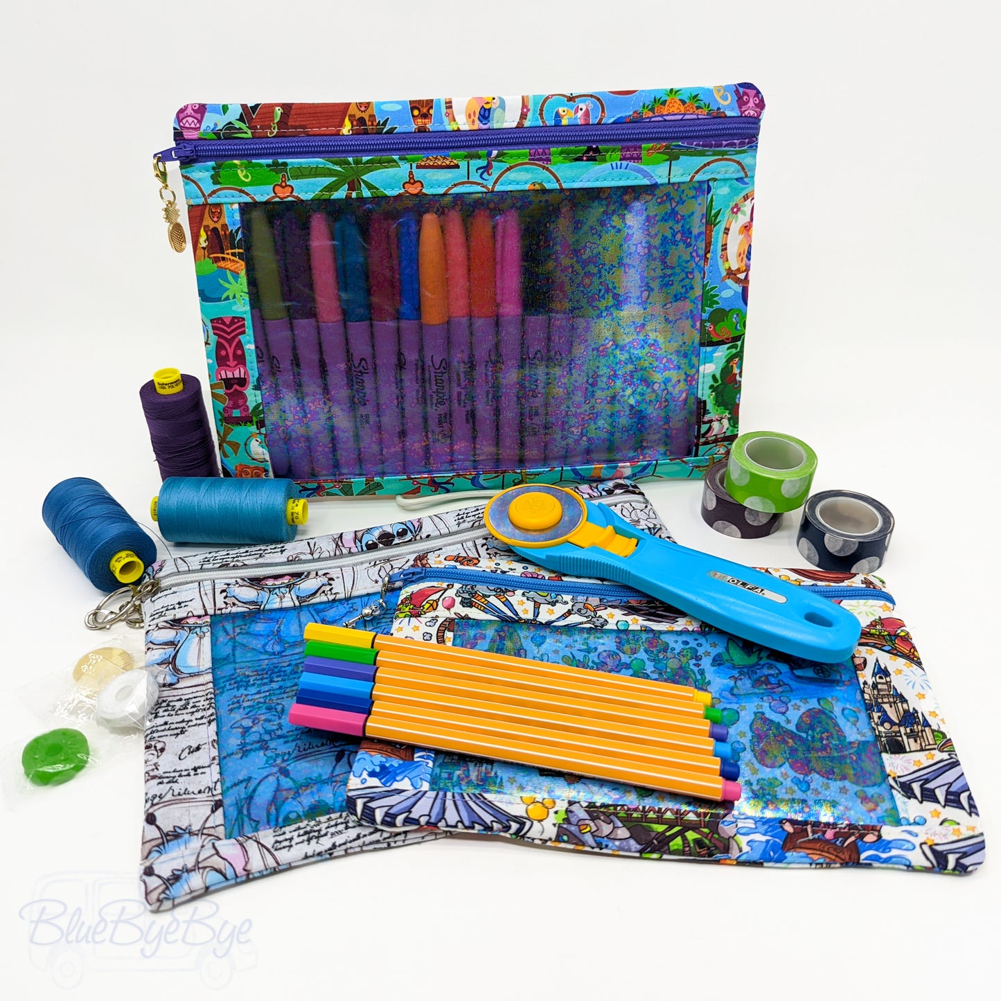 Zipper Pouches for Supplies, School, Work, Crafts, & Travel