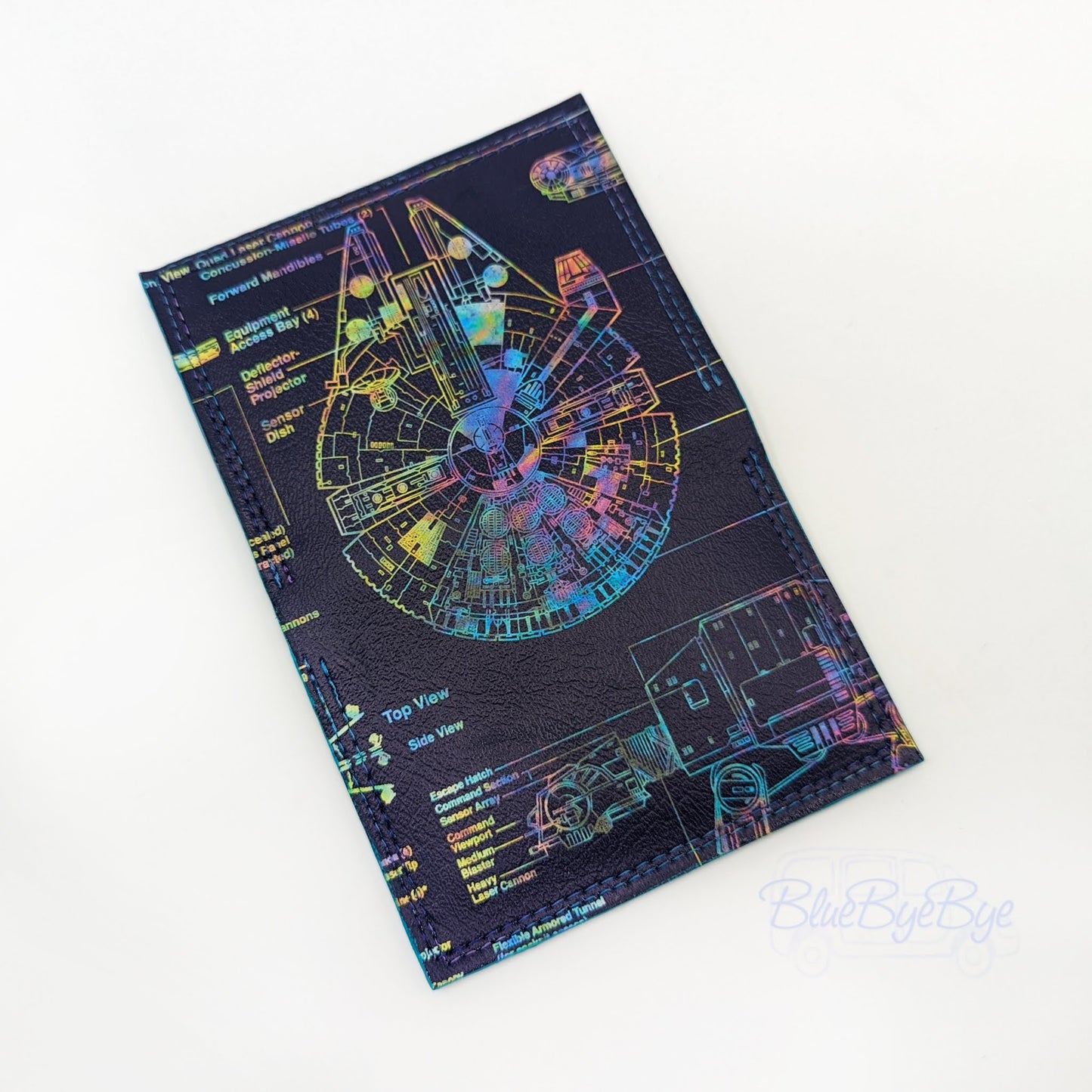 Card & Cash & ID Wallet with Schematic Vinyl