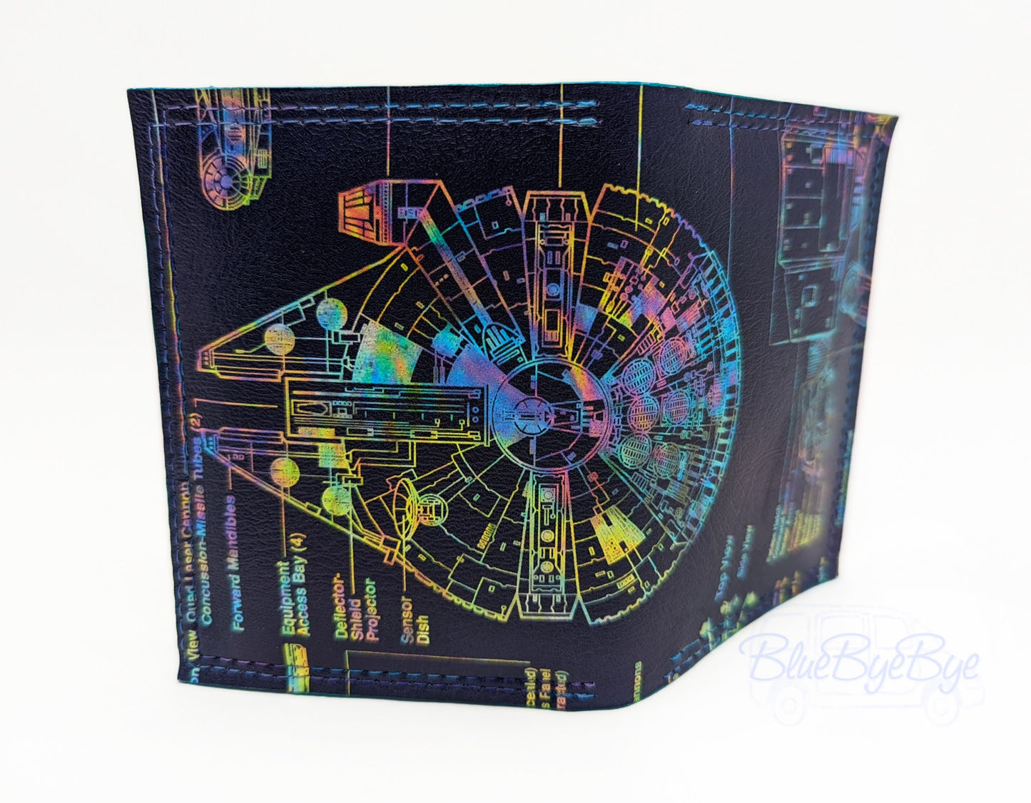 Card & Cash & ID Wallet with Schematic Vinyl