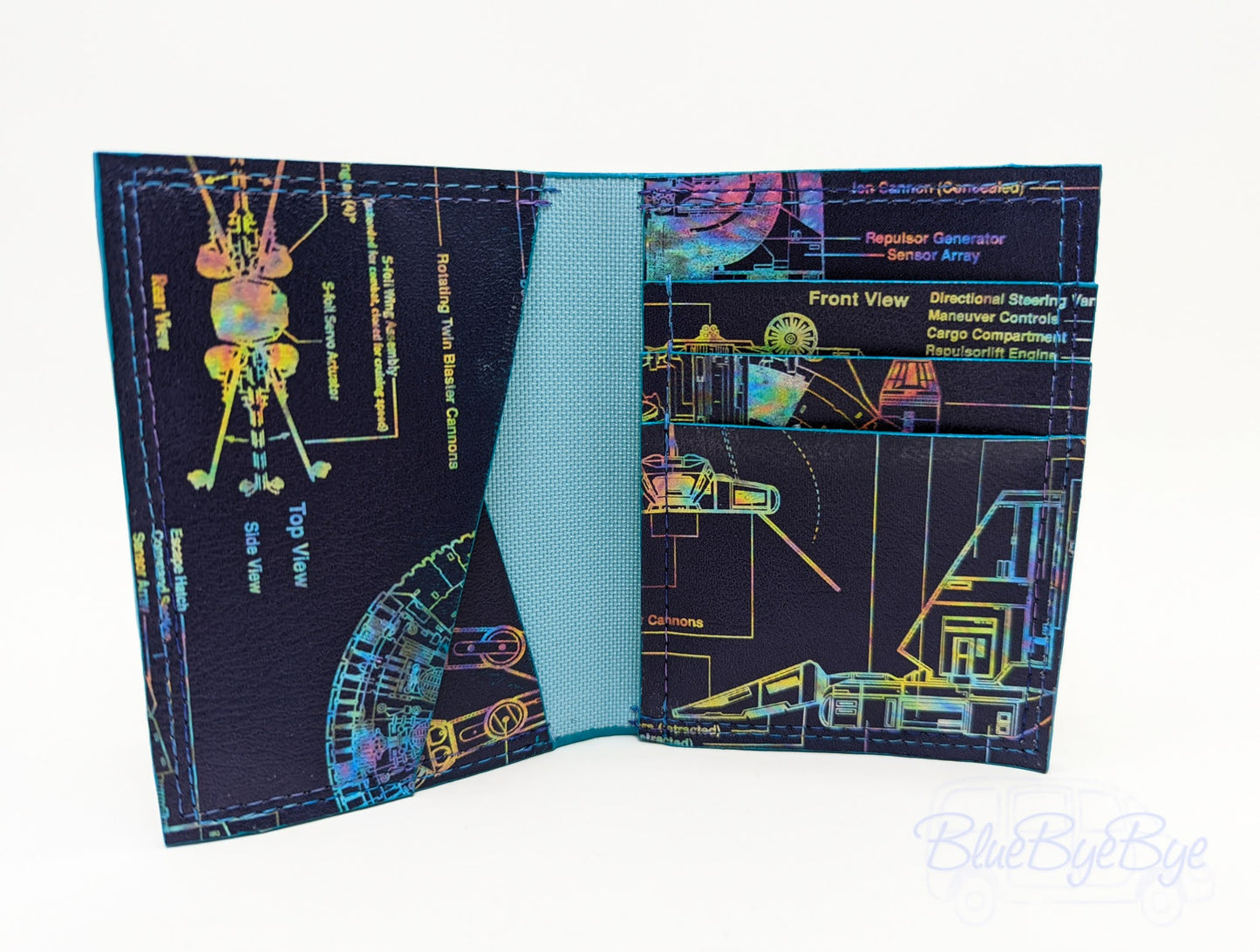 Card & Cash & ID Wallet with Schematic Vinyl