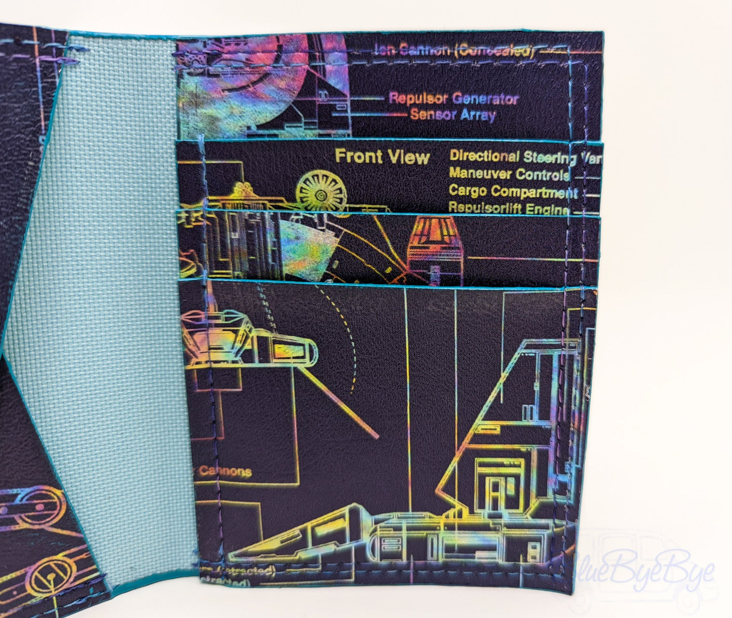Card & Cash & ID Wallet with Schematic Vinyl