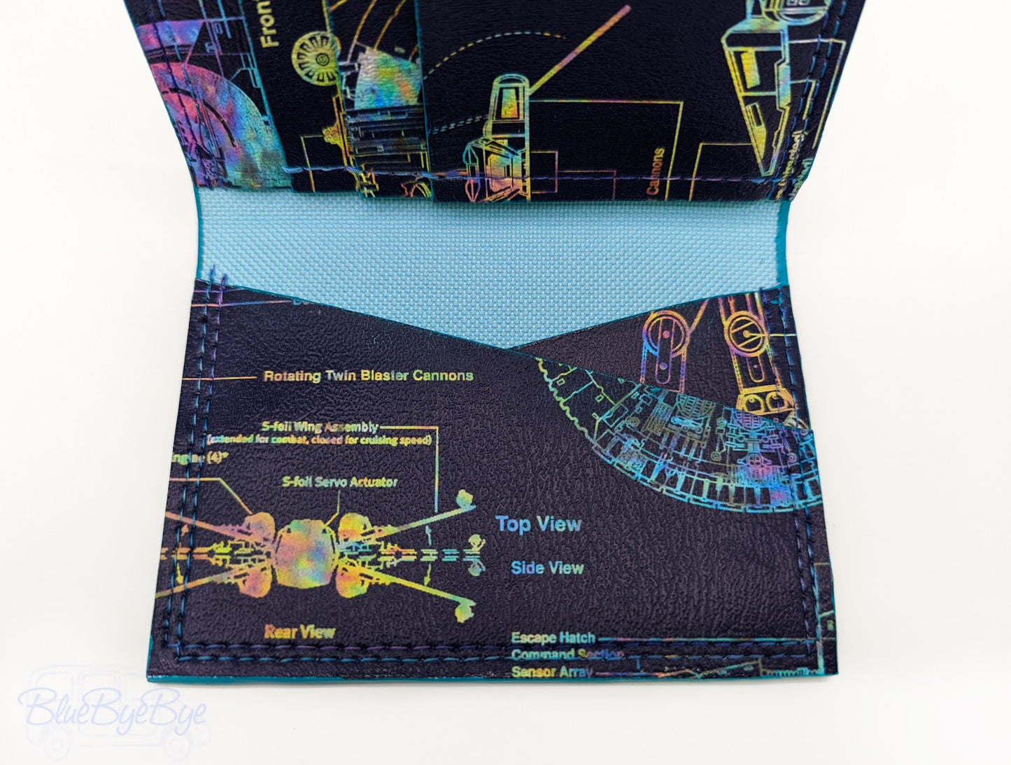 Card & Cash & ID Wallet with Schematic Vinyl