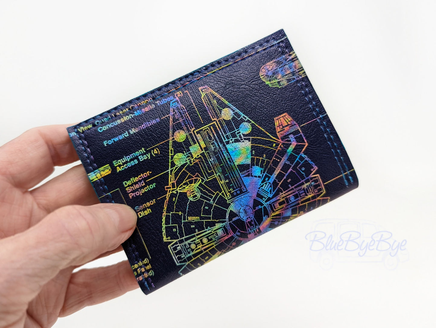 Card & Cash & ID Wallet with Schematic Vinyl