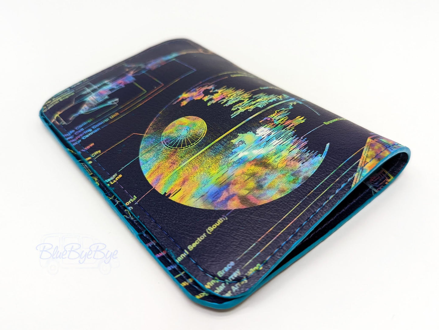 Passport and Card Holder with Schematic Vinyl