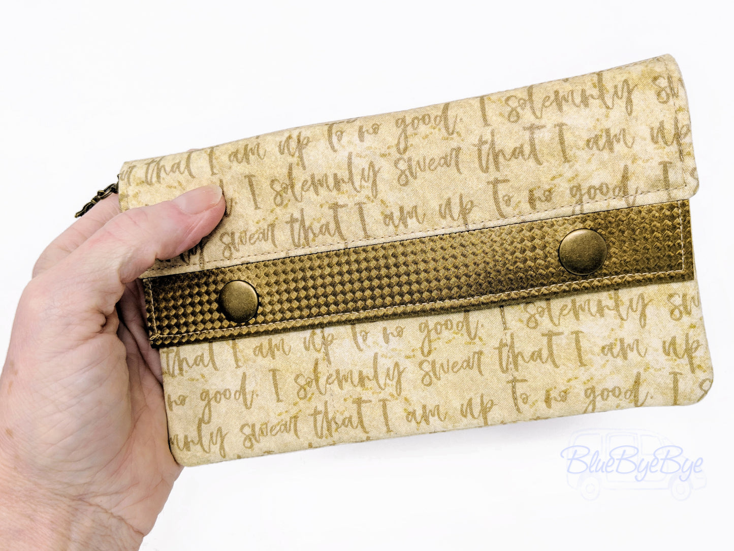 Minimalist Slimline Wallet with Gold Trim