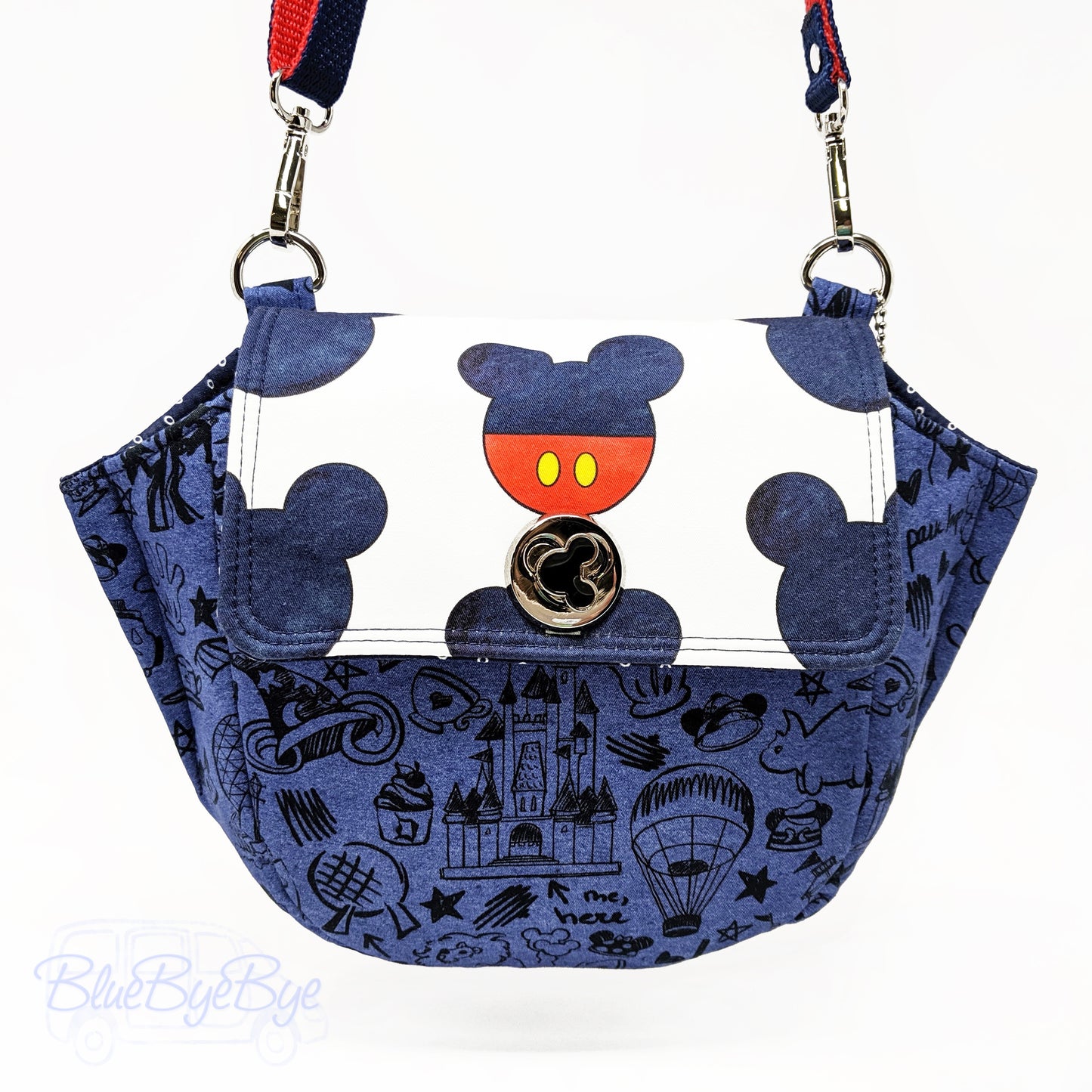 Red, White, and Blue Crossbody Bag with Adjustable Strap