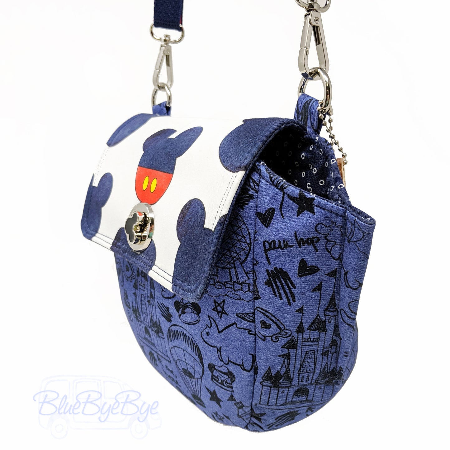 Red, White, and Blue Crossbody Bag with Adjustable Strap
