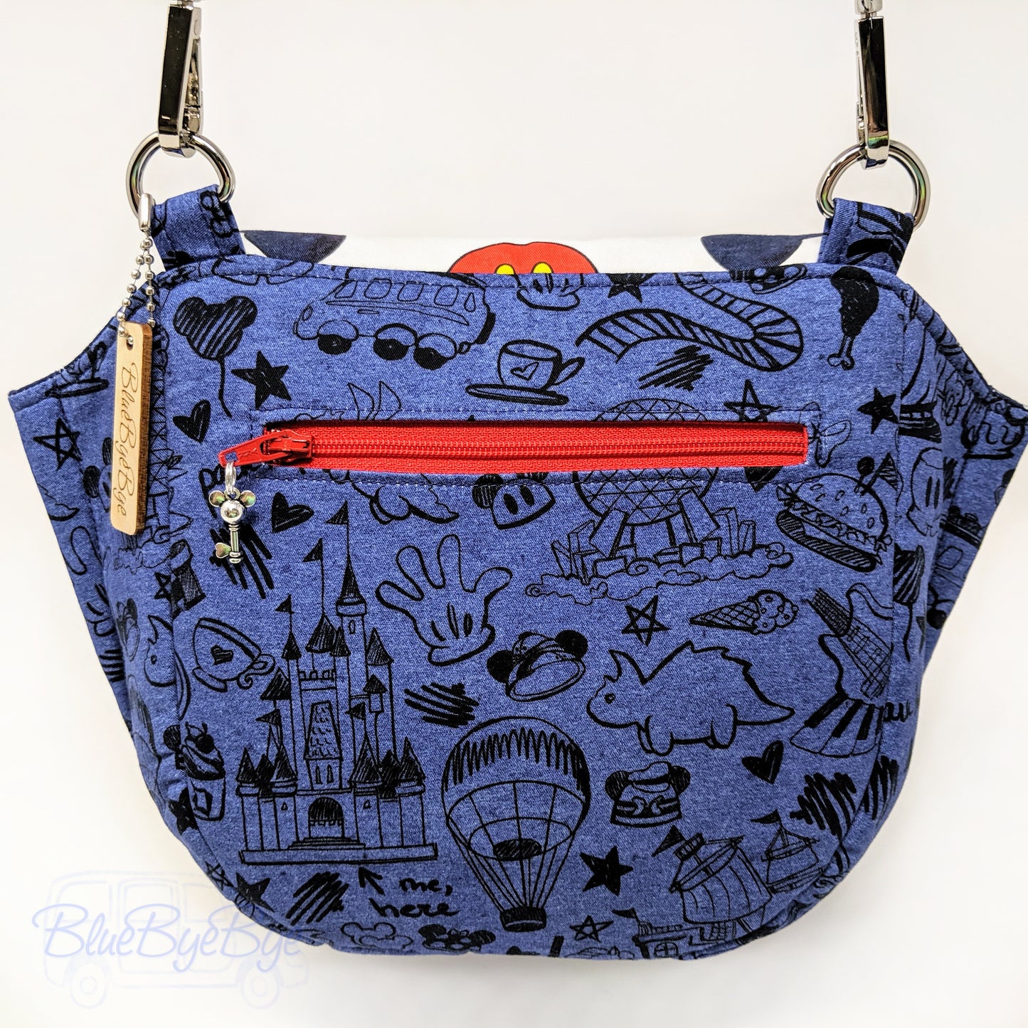 Red, White, and Blue Crossbody Bag with Adjustable Strap