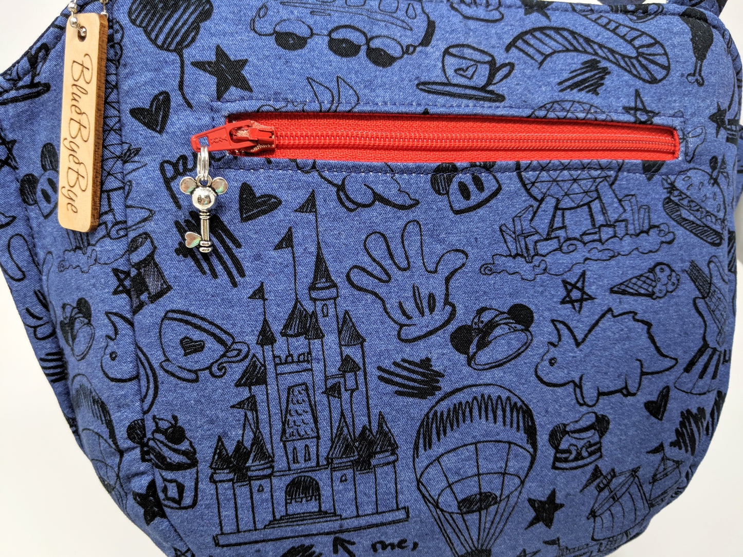Red, White, and Blue Crossbody Bag with Adjustable Strap