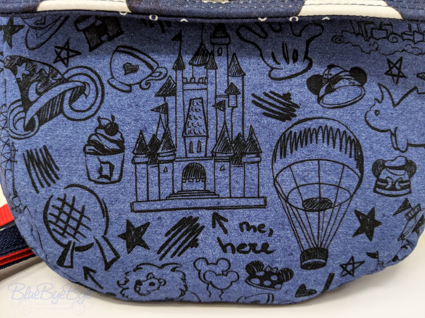 Red, White, and Blue Crossbody Bag with Adjustable Strap