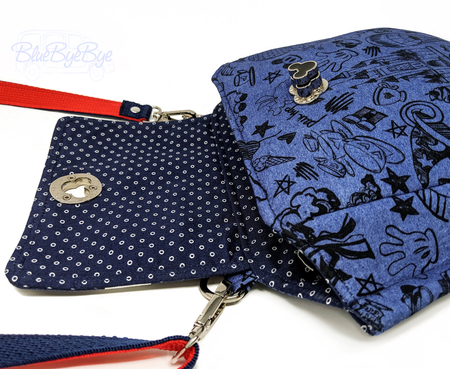 Red, White, and Blue Crossbody Bag with Adjustable Strap