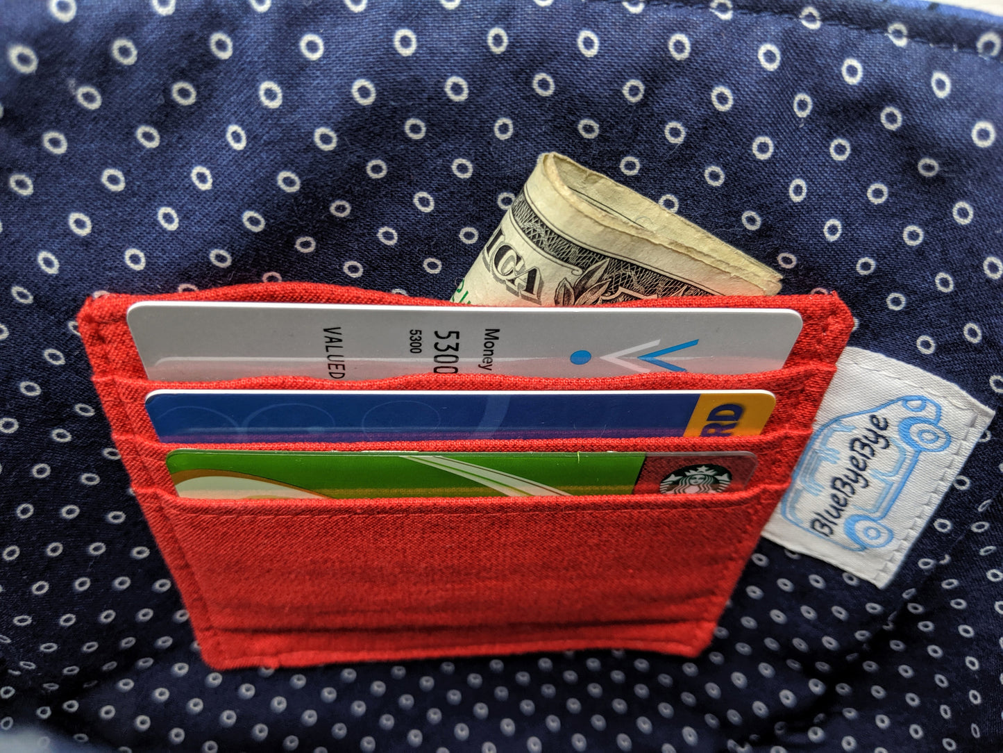 Red, White, and Blue Crossbody Bag with Adjustable Strap