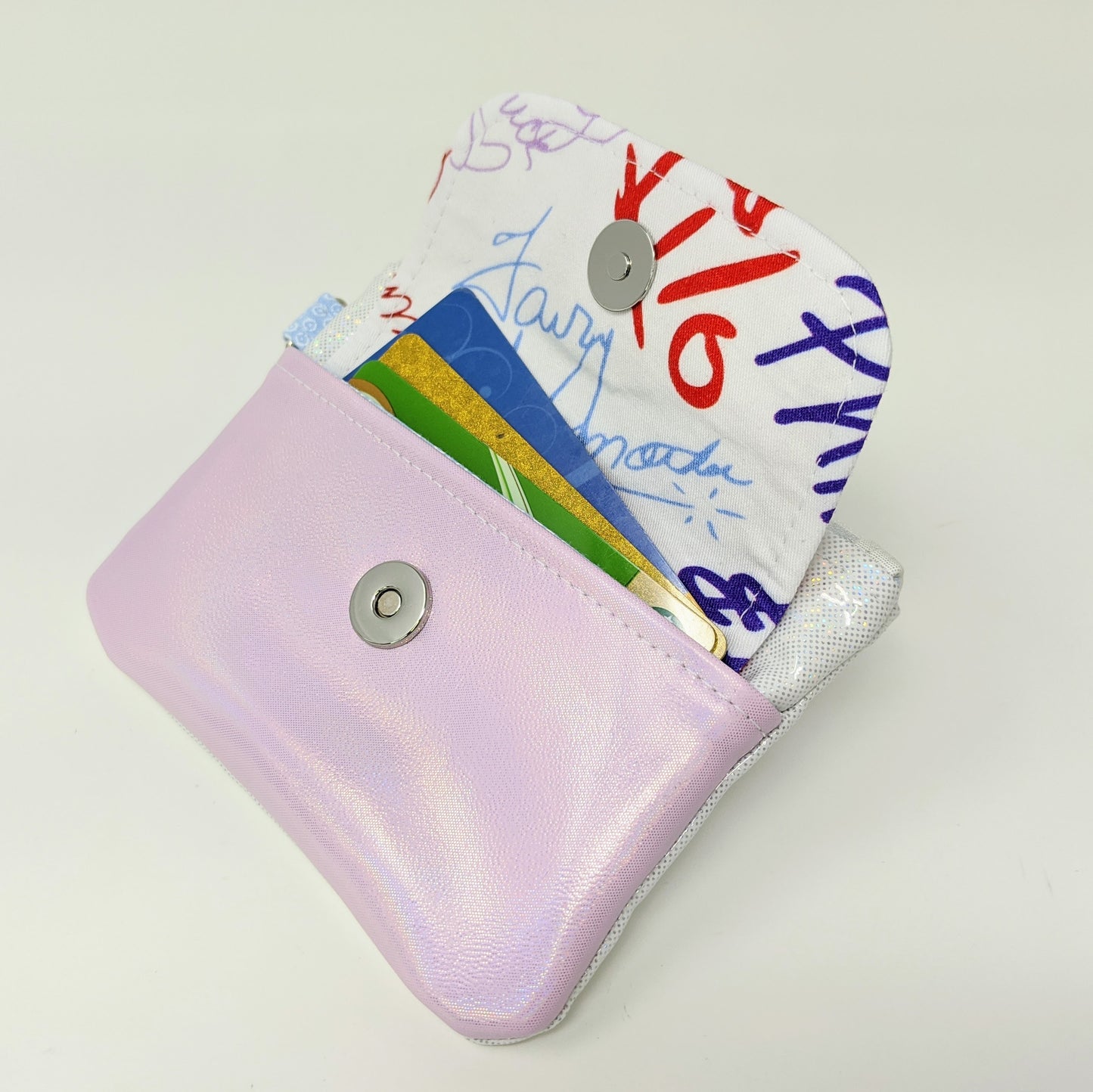 Card and Coin Small Zipper Wallet with Snap Pocket