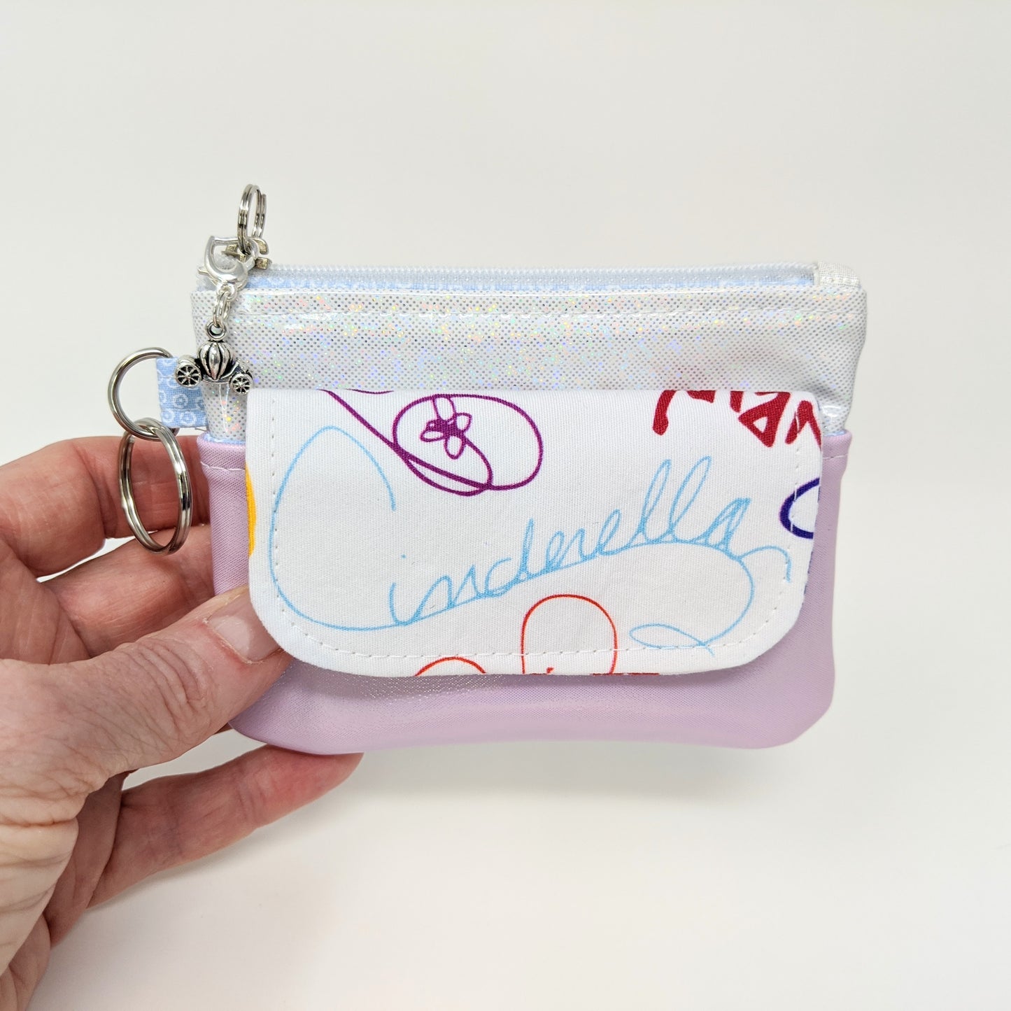 Card and Coin Small Zipper Wallet with Snap Pocket