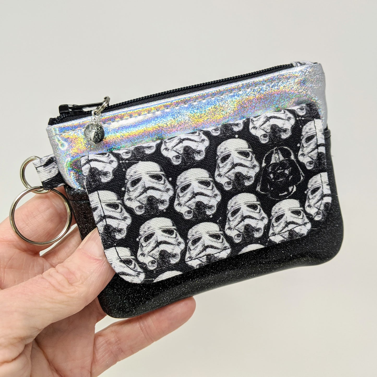 Card & Coin Holder with Pocket, Lanyard or Keychain Wallet