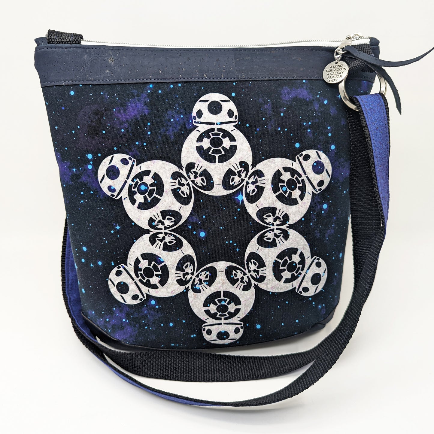 Cork Crossbody Bag with Cut Out Snowflakes Designs