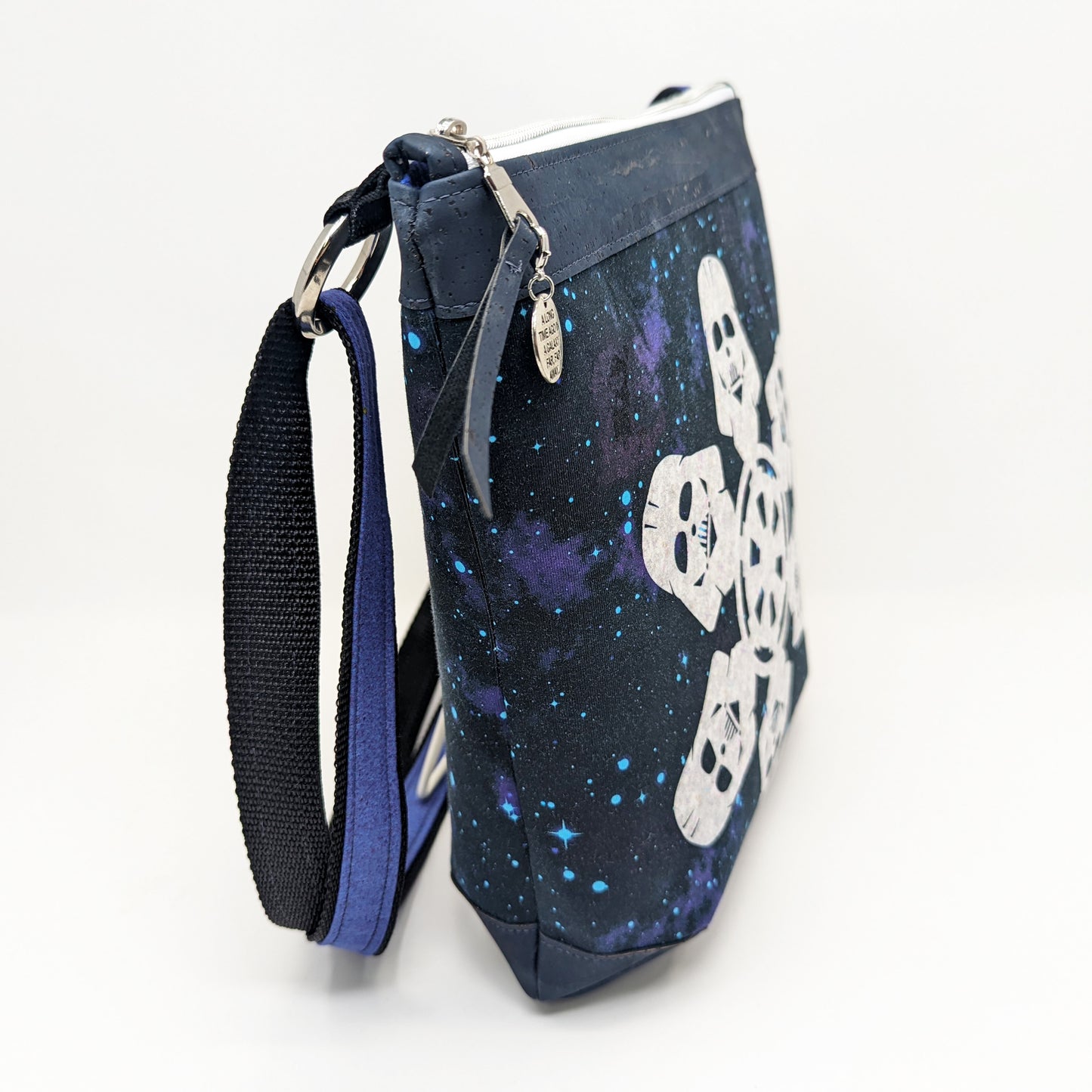 Cork Crossbody Bag with Cut Out Snowflakes Designs