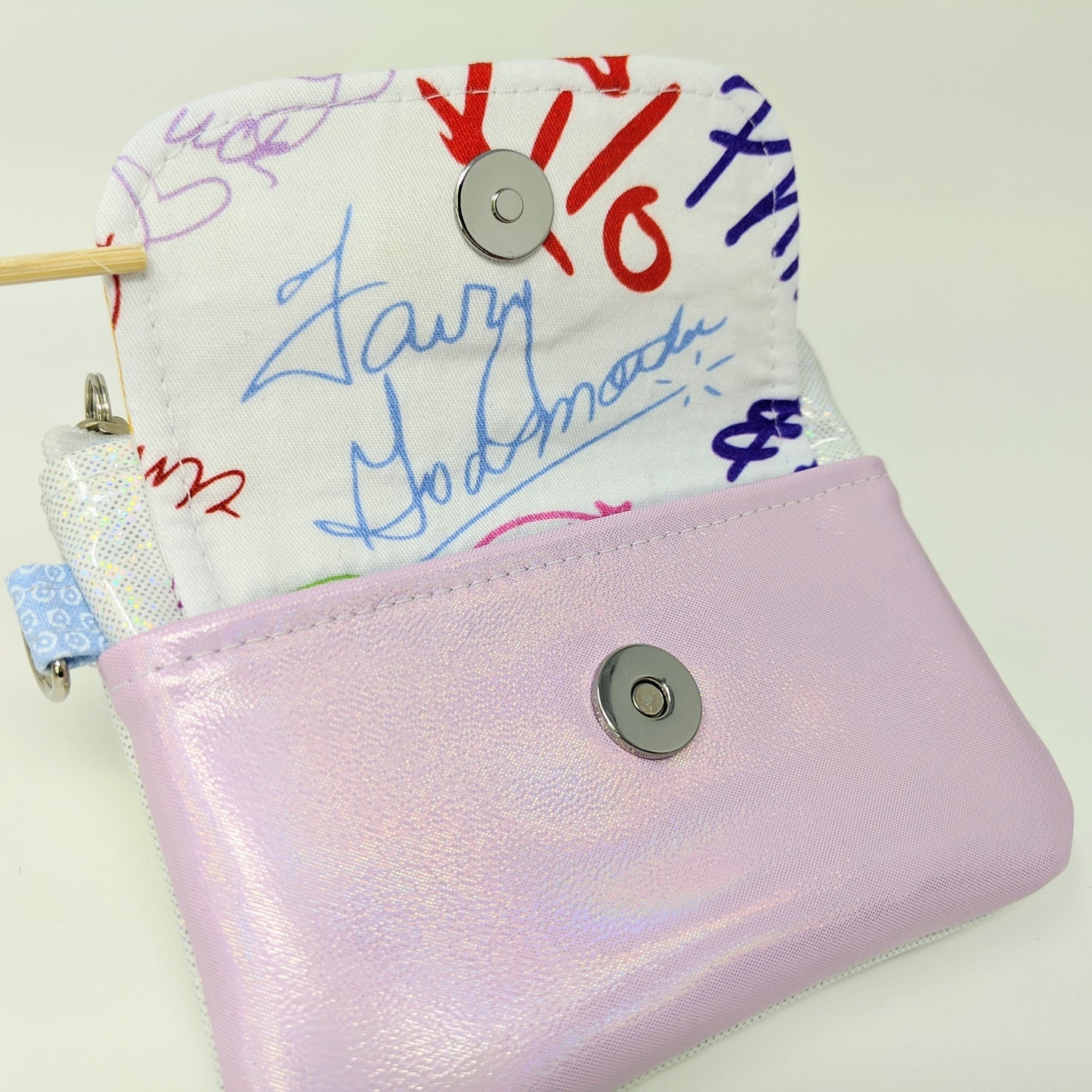 Card and Coin Small Zipper Wallet with Snap Pocket