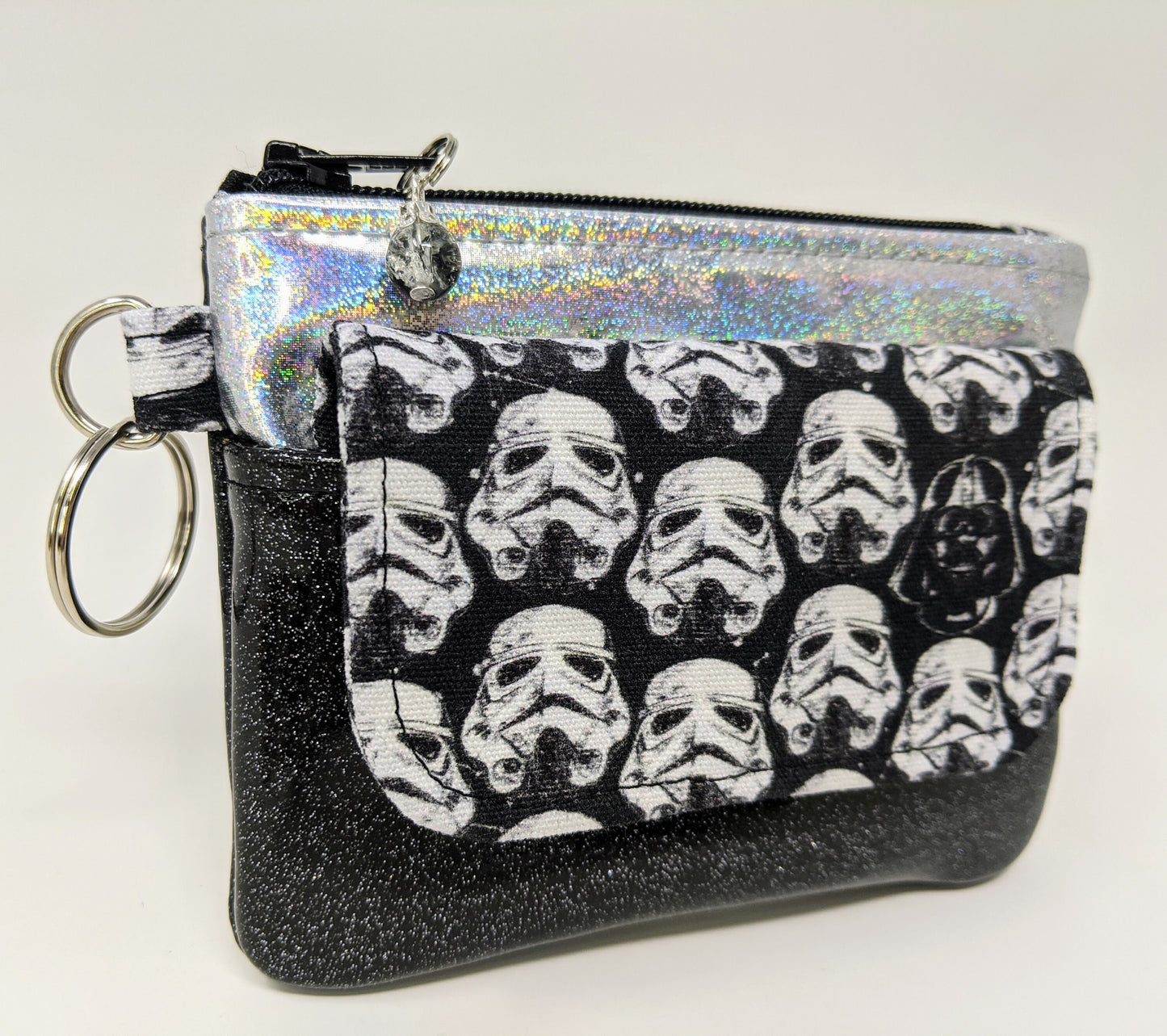 Card & Coin Holder with Pocket, Lanyard or Keychain Wallet