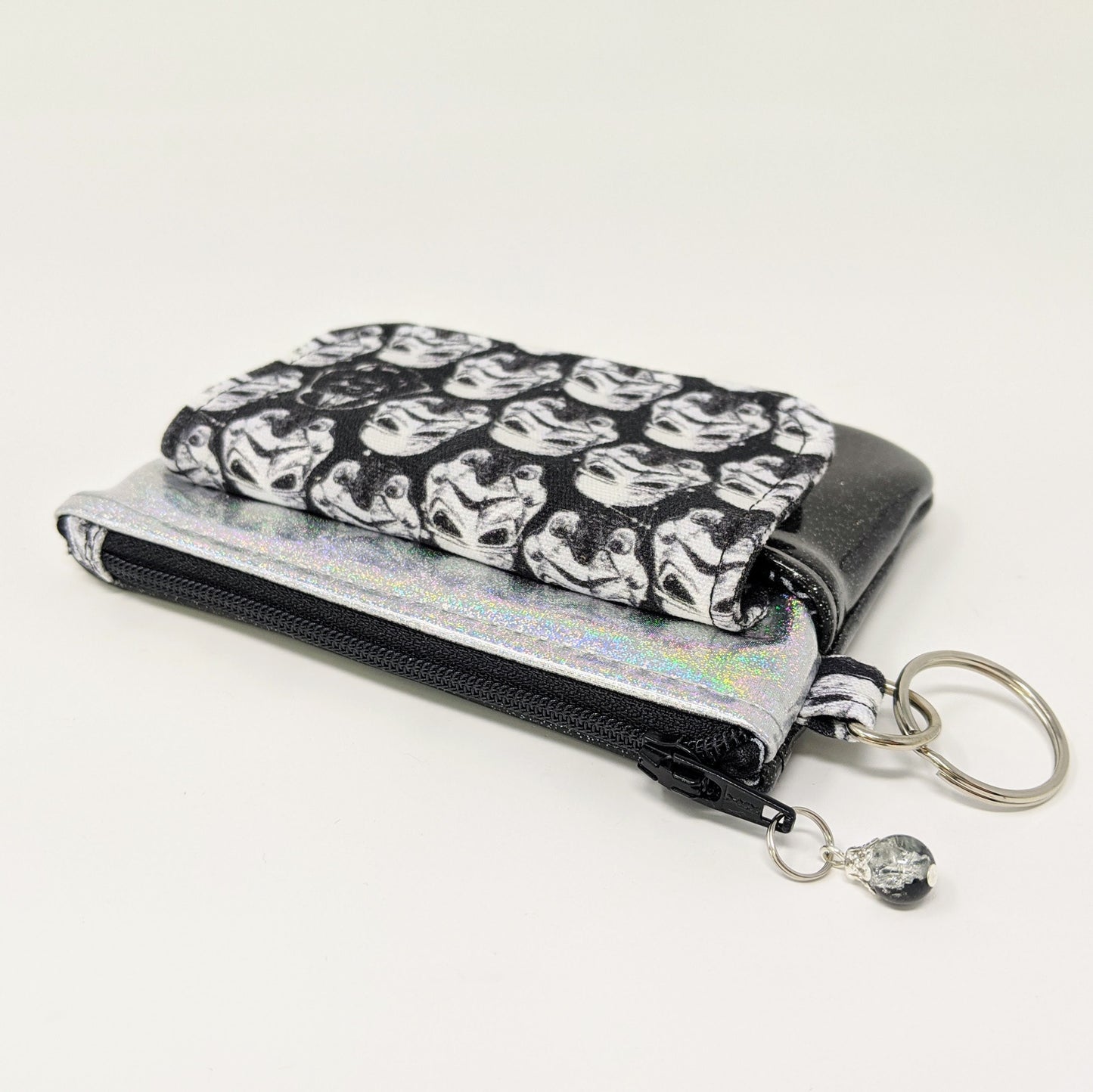 Card & Coin Holder with Pocket, Lanyard or Keychain Wallet