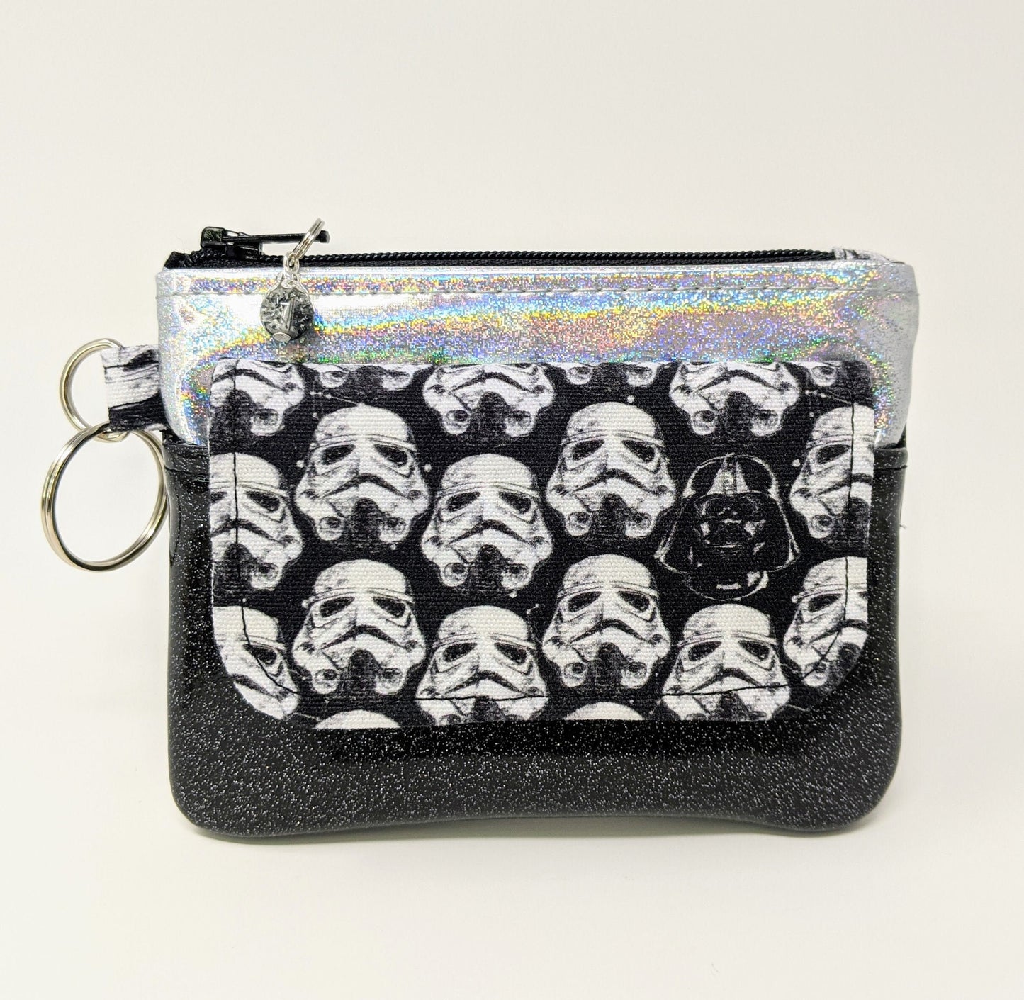 Card & Coin Holder with Pocket, Lanyard or Keychain Wallet