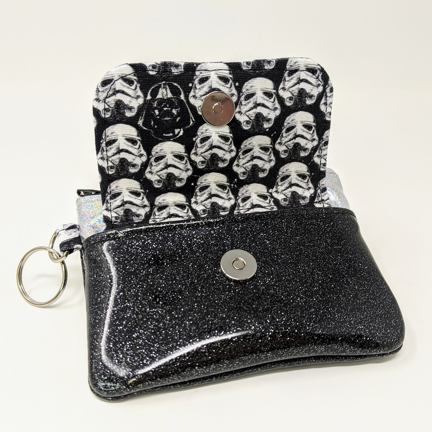 Card & Coin Holder with Pocket, Lanyard or Keychain Wallet