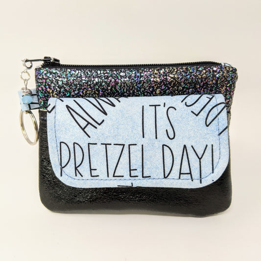 Zipper Coin Pouch with Snap Pocket for Cards & Cash