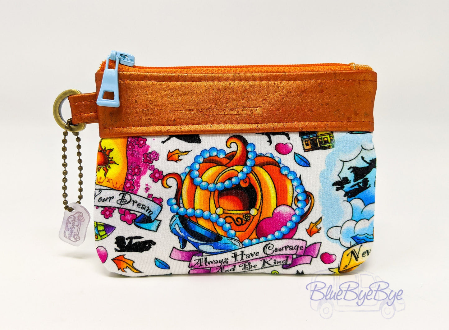 Inspirational Cork Zipper Pouch, Small Card and Coin Wallet