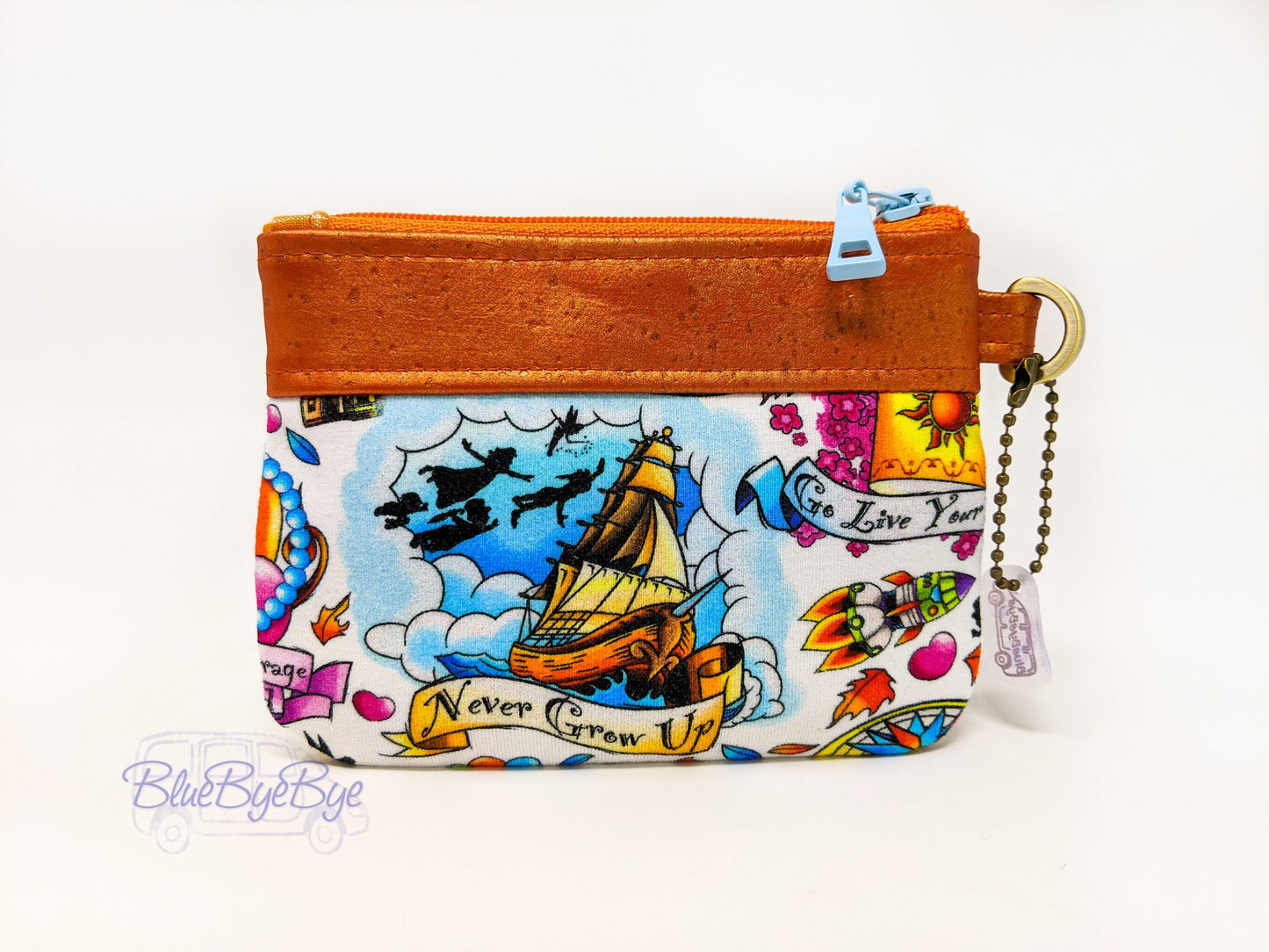 Inspirational Cork Zipper Pouch, Small Card and Coin Wallet
