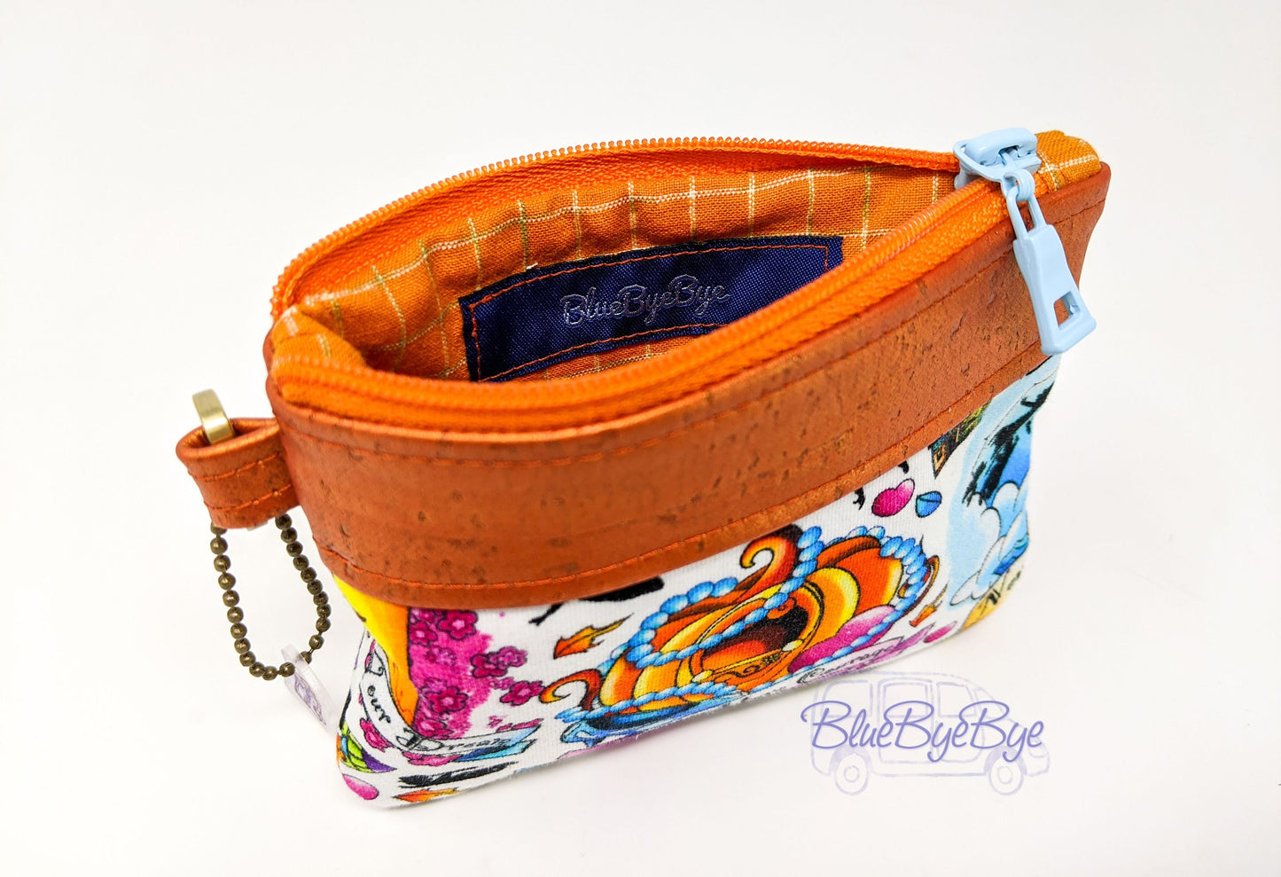 Inspirational Cork Zipper Pouch, Small Card and Coin Wallet
