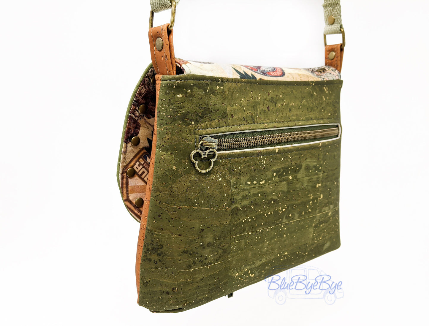 Cork Crossbody Bag with Wristlet Key Fob