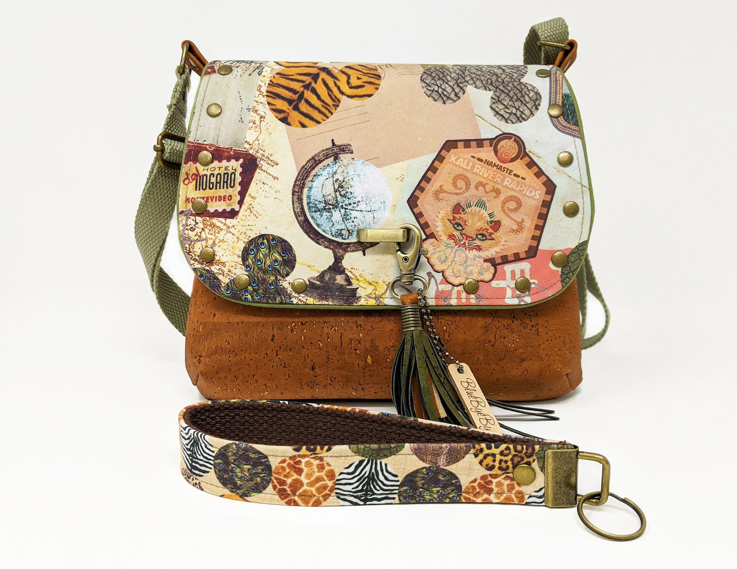 Cork Crossbody Bag with Wristlet Key Fob