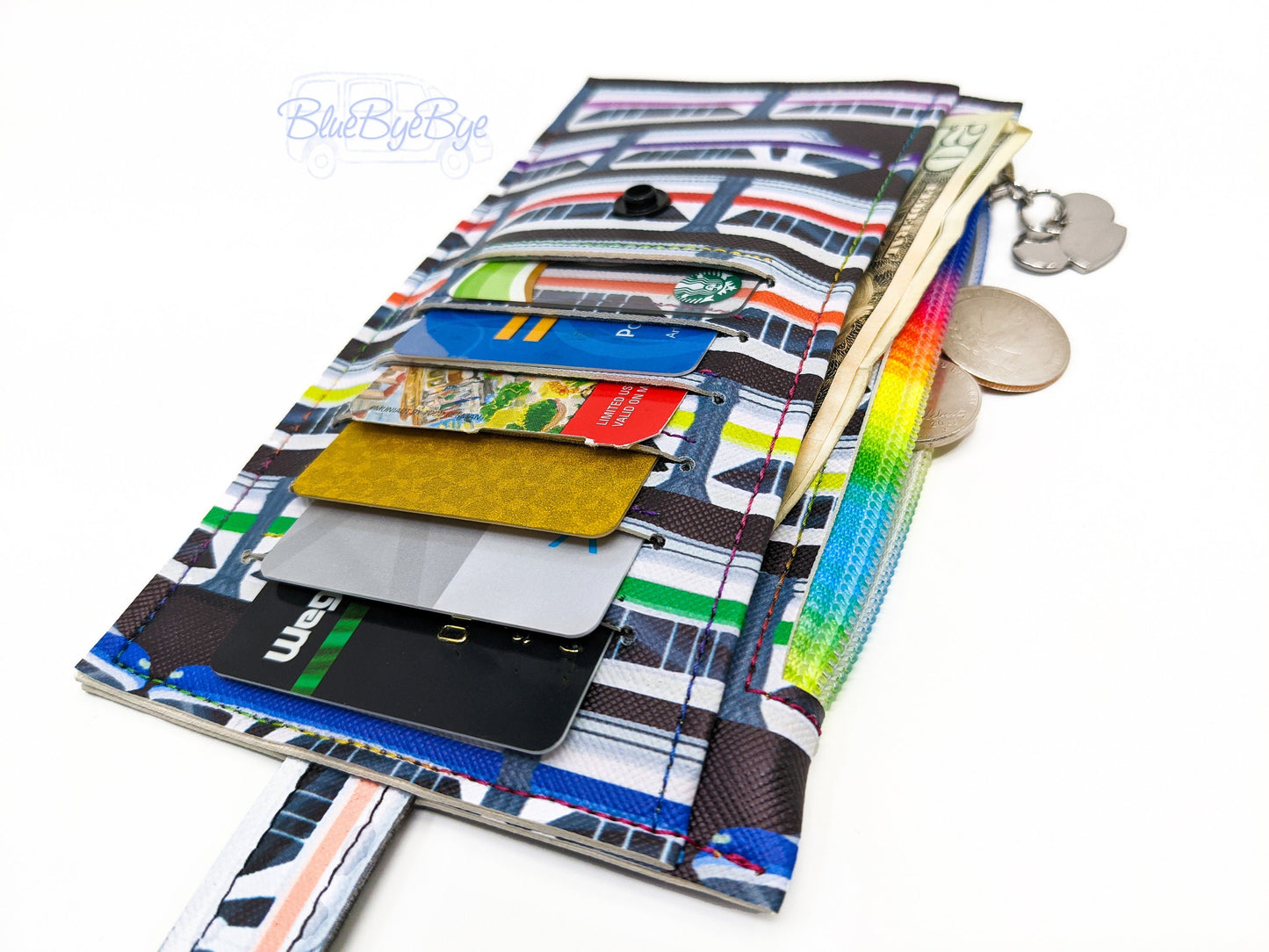 Slim Card Holder Wallet with Zipper Coin Pouch