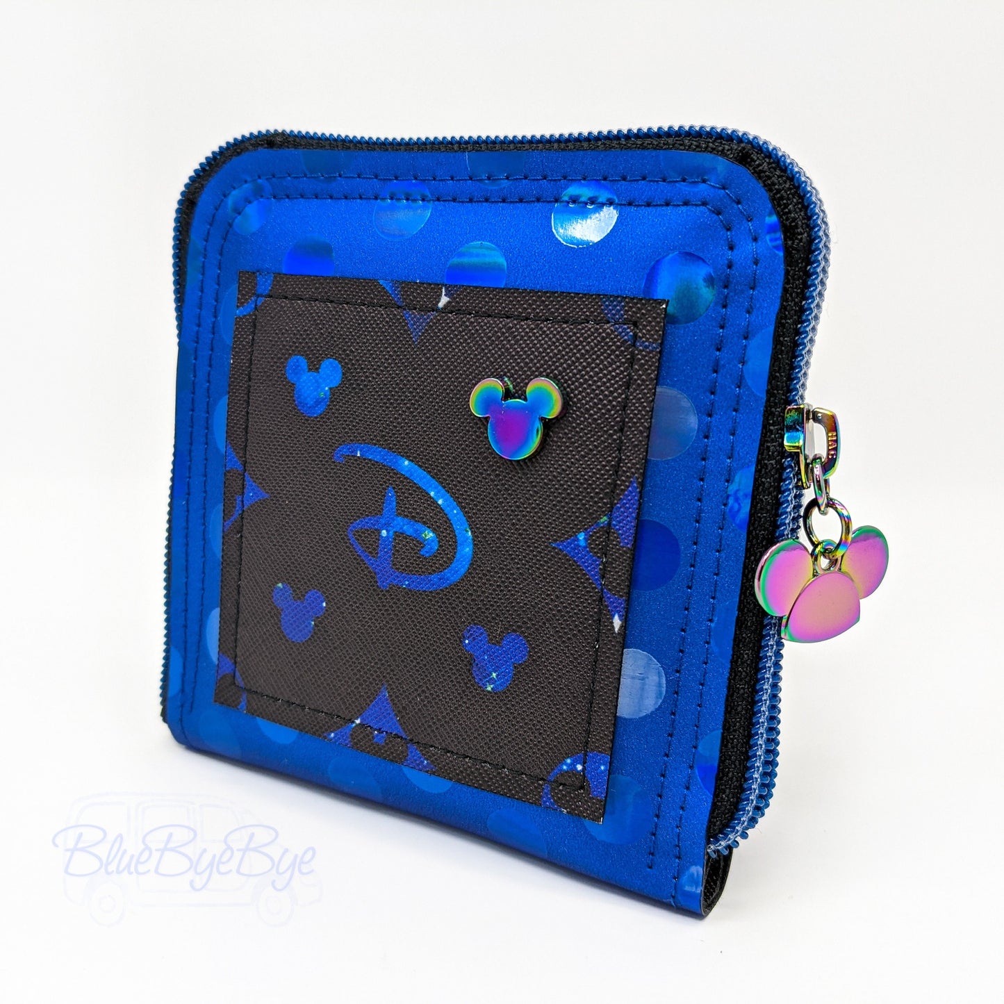 Royal Blue Zip Around Mini Wallet