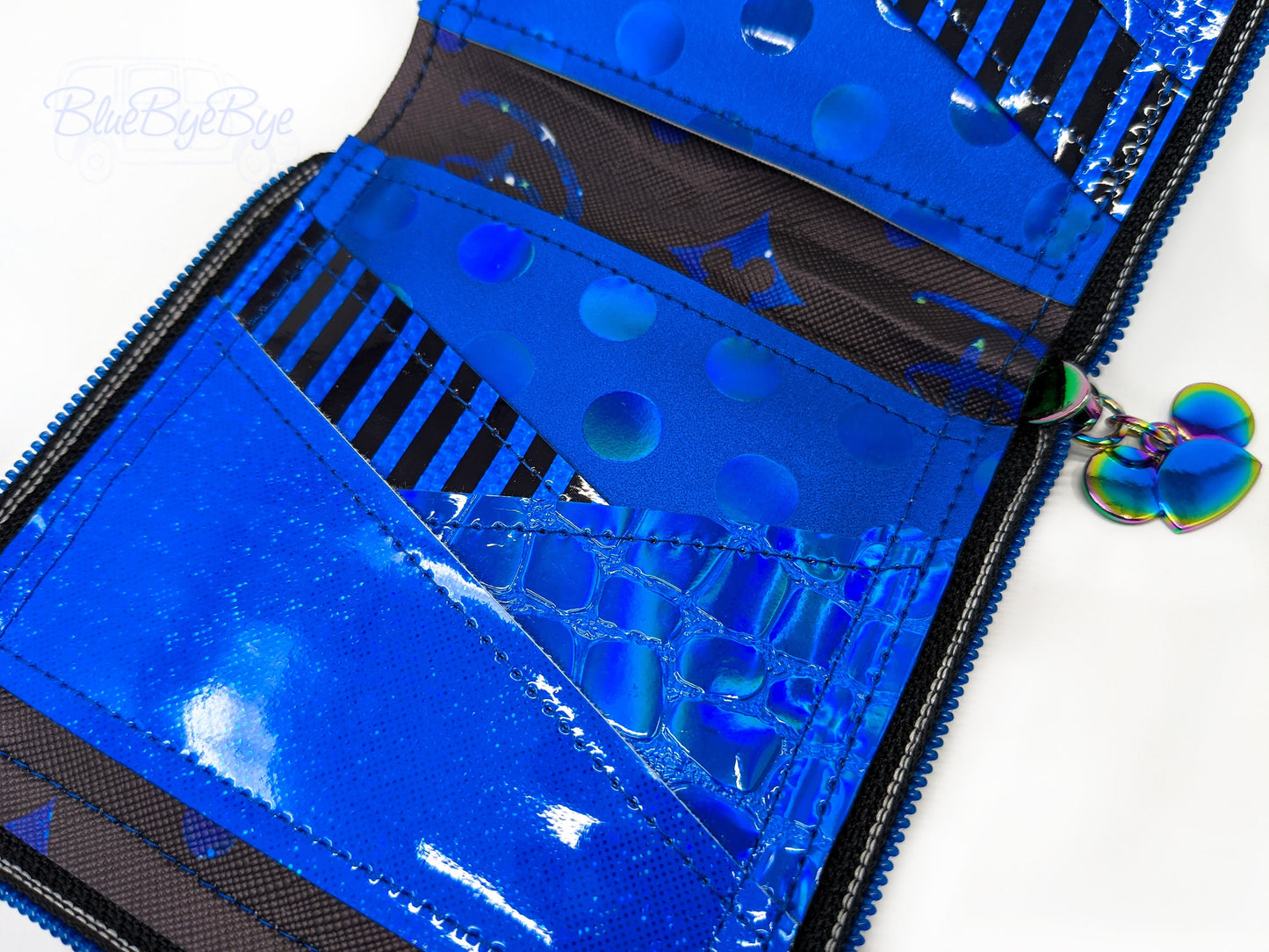 Royal Blue Zip Around Mini Wallet